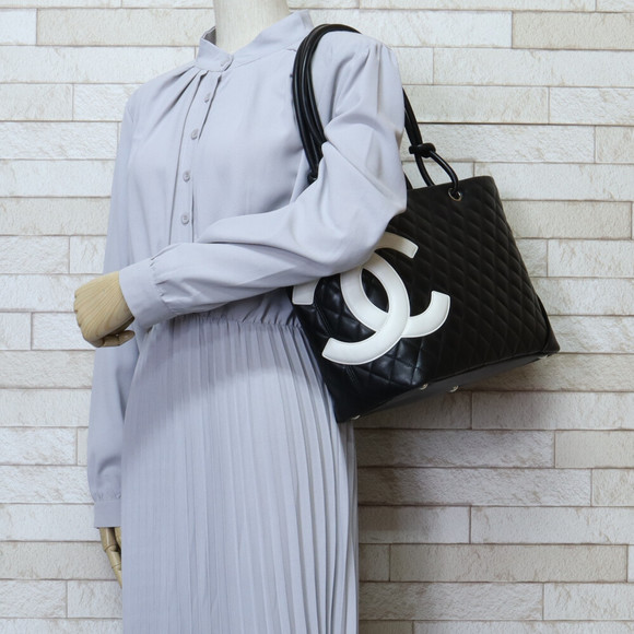 Chanel Black Calf Tote Bag Cambon - Picture 1 of 9